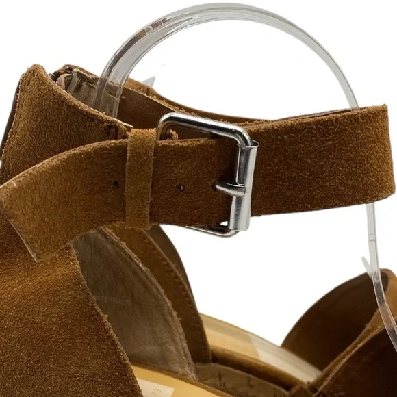Dolce Vita Womens Shoes Otto Wedge Sandals 10 Brown Suede Leather Platform Chic - Picture 5 of 15